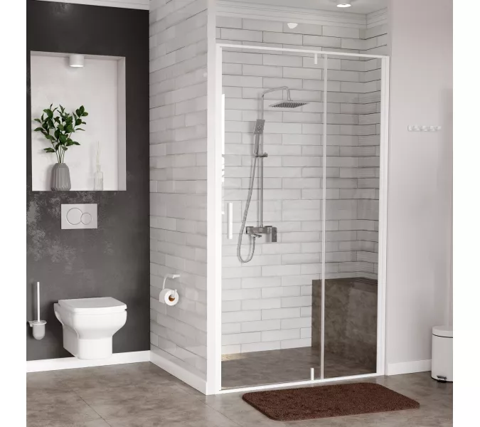 Душевая дверь WasserKRAFT Neime 19P04 прозрачное/белый, Выбрать размер: 90