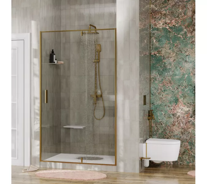 Душевая дверь WasserKRAFT Aisch 55P04, Цвет стекла: прозрачное, Цвет профиля: Золото, Выбрать размер: 90, изображение 2