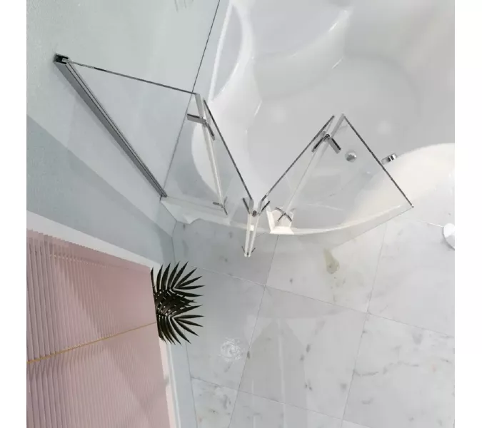 Душевая шторка Radomir Смайл складная на ванну 4/5 секционная Chrome, Внешний вид: 4 секции, изображение 3