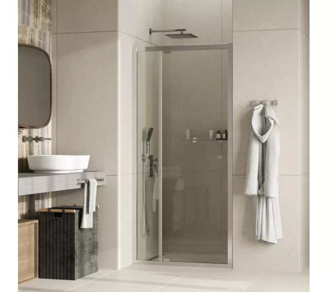 Душевая дверь WasserKRAFT Aula 11P04, Цвет стекла: прозрачное, Цвет профиля: Хром, Выбрать размер: 90