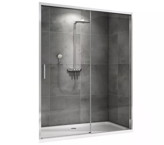 Душевая дверь ABBER Komfort прозрачное/хром, Цвет стекла: прозрачное, Цвет профиля: Хром, Выбрать размер: 120, изображение 2