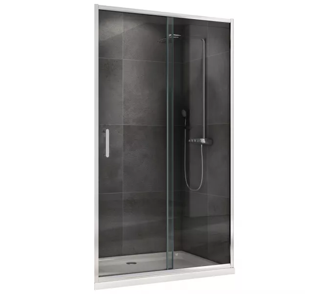 Душевая дверь ABBER Schwarzer Diamant прозрачное/хром/H-190см, Цвет стекла: прозрачное, Цвет профиля: Хром, Выбрать размер: 100