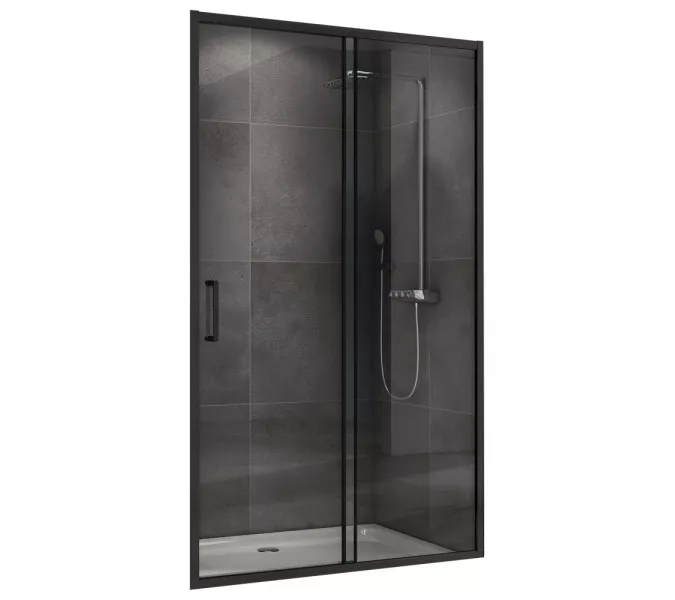Душевая дверь ABBER Schwarzer Diamant прозрачное/черный/H-190см, Цвет стекла: прозрачное, Цвет профиля: Черный, Выбрать размер: 100