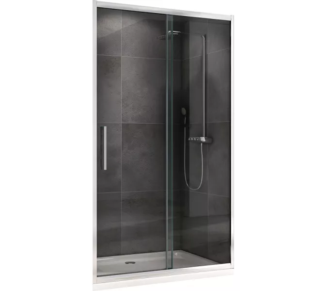 Душевая дверь ABBER Schwarzer Diamant прозрачное/хром, Цвет стекла: прозрачное, Цвет профиля: Хром, Выбрать размер: 100, изображение 2