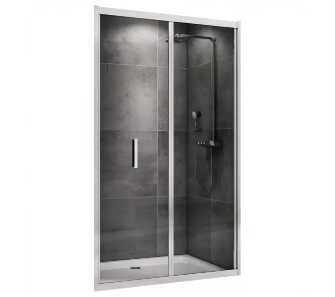 Душевая дверь ABBER Sonnenstrand прозрачное/хром складная, Цвет стекла: прозрачное, Цвет профиля: Хром, Выбрать размер: 90