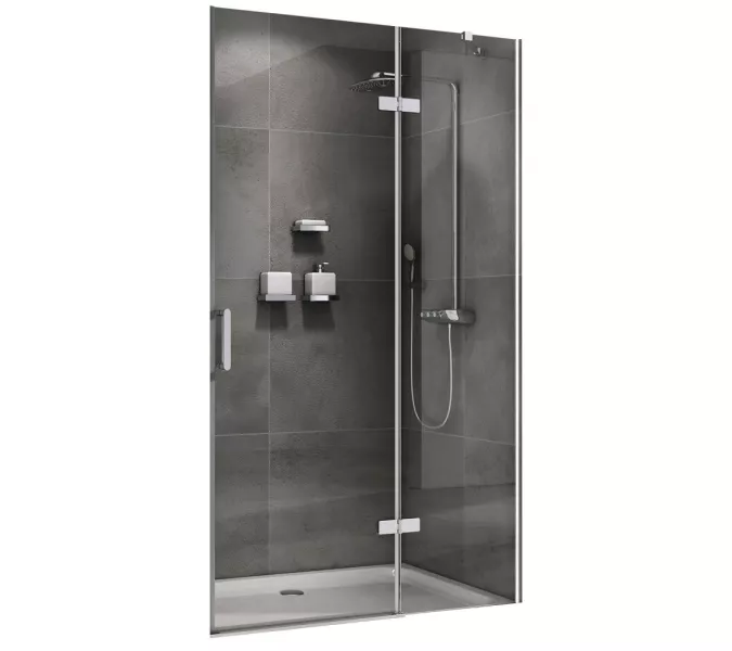 Душевая дверь ABBER Zart распашная, Цвет стекла: прозрачное, Цвет профиля: Хром, Выбрать размер: 90