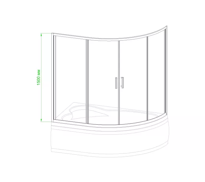 Душевая штора Royal Bath  RB ALP хром, Цвет профиля: хром, Ширина , в см: 170, Цвет стекла: прозрачное, изображение 3