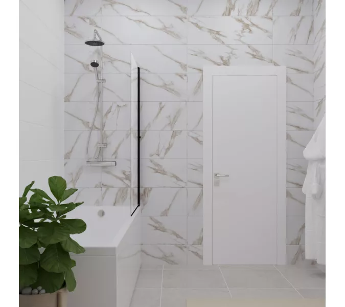 Шторка на ванну Triton Соло 75, Цвет профиля: Черный, изображение 3