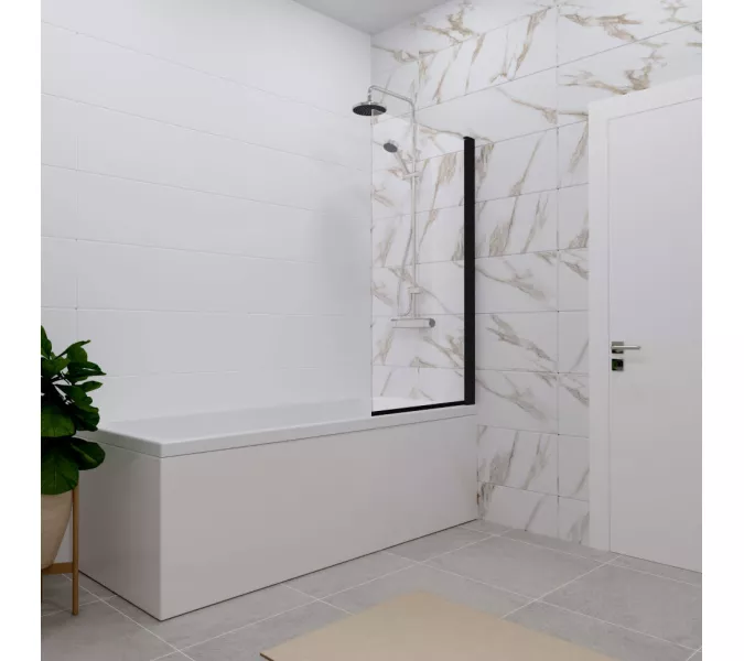 Шторка на ванну Triton Соло 75, Цвет профиля: Черный, изображение 2