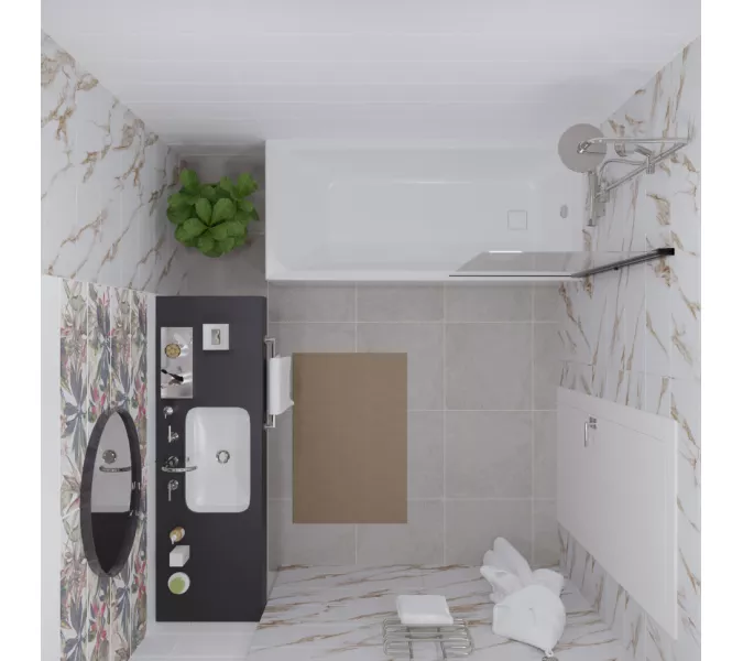 Шторка на ванну Triton Соло 75, Цвет профиля: Черный, изображение 4