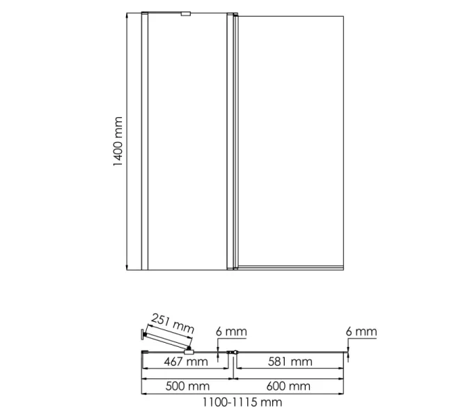 Стеклянная шторка WasserKRAFT Salm 27P02-110 Fixed 110х140, изображение 4