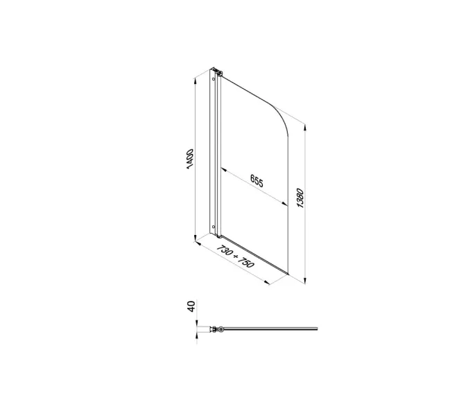 Шторка на ванну Triton Соло 75, Цвет профиля: Хром, изображение 10