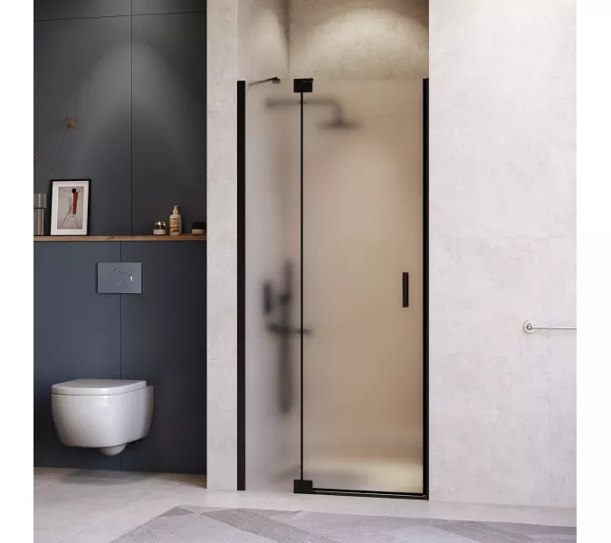 Душевая дверь RGW HO-014B, Цвет стекла: матовое-сатинат, Цвет профиля (вариация): Черный, Выбрать размер: 110