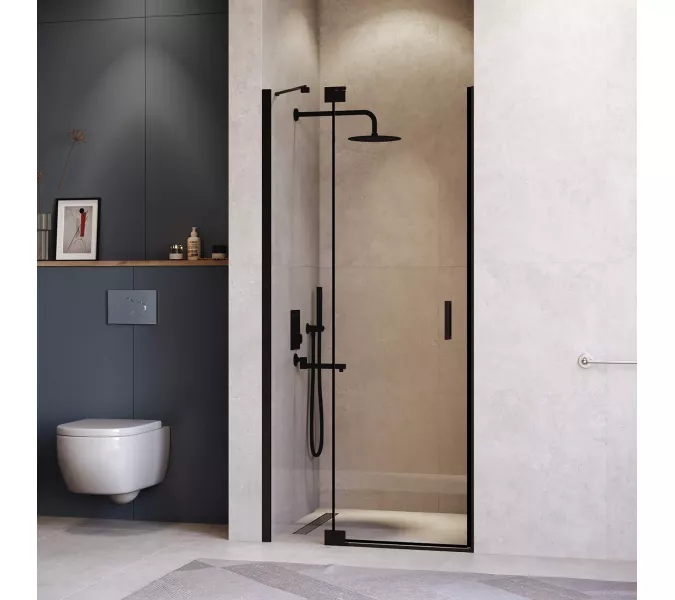 Душевая дверь RGW HO-014B, Цвет стекла: прозрачное, Цвет профиля (вариация): Черный, Выбрать размер: 140