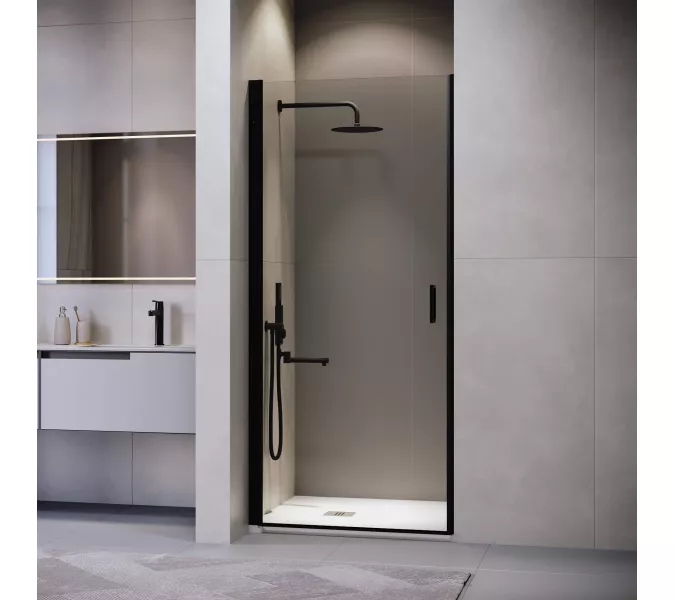 Душевая дверь RGW LE-003B, Цвет стекла: прозрачное, Цвет профиля (вариация): Черный, Выбрать размер: 70