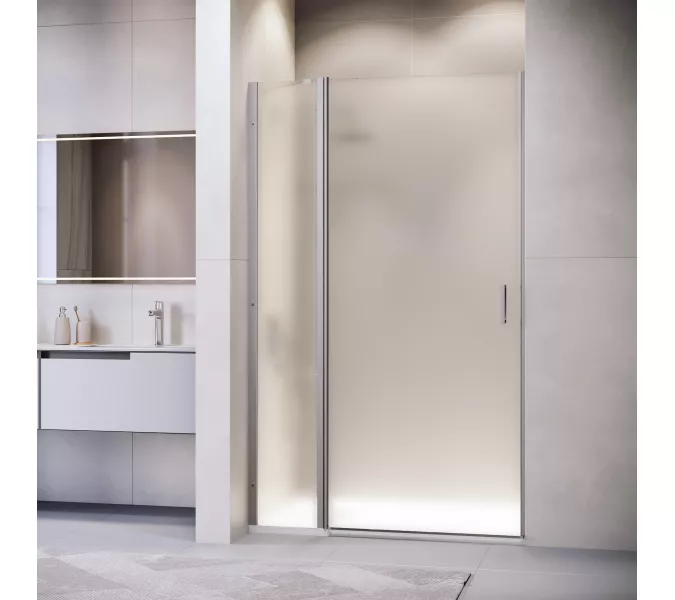 Душевая дверь RGW LE-004Gr, Цвет стекла: матовое-сатинат, Цвет профиля (вариация): Серый, Выбрать размер: 100