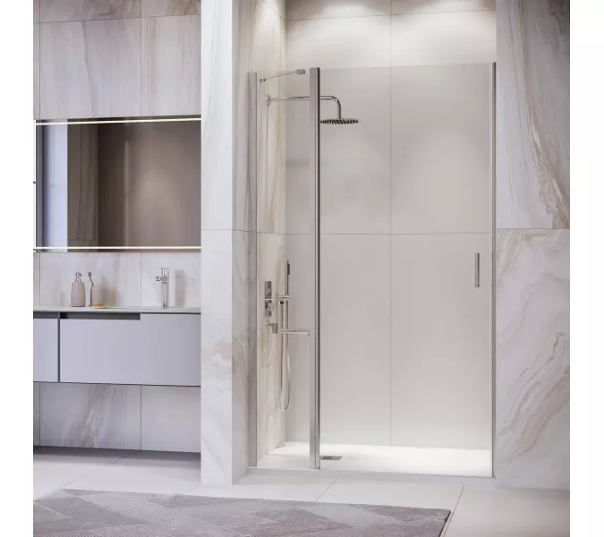 Душевая дверь RGW LE-004, Цвет стекла: прозрачное, Цвет профиля (вариация): Хром, Выбрать размер: 100