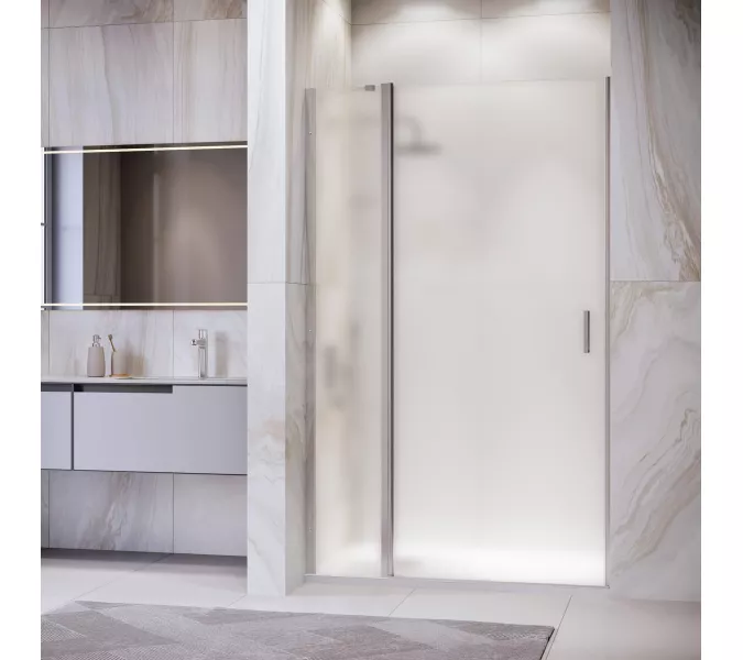 Душевая дверь RGW LE-004, Цвет стекла: матовое-сатинат, Цвет профиля (вариация): Хром, Выбрать размер: 130