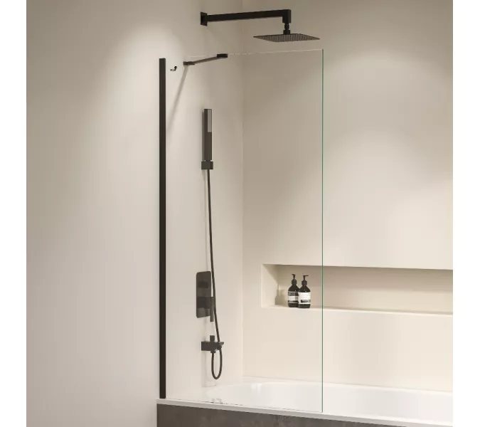 Шторка на ванну RGW SC-150B, Цвет стекла: прозрачное, Цвет профиля: Черный, Выбрать размер: 70