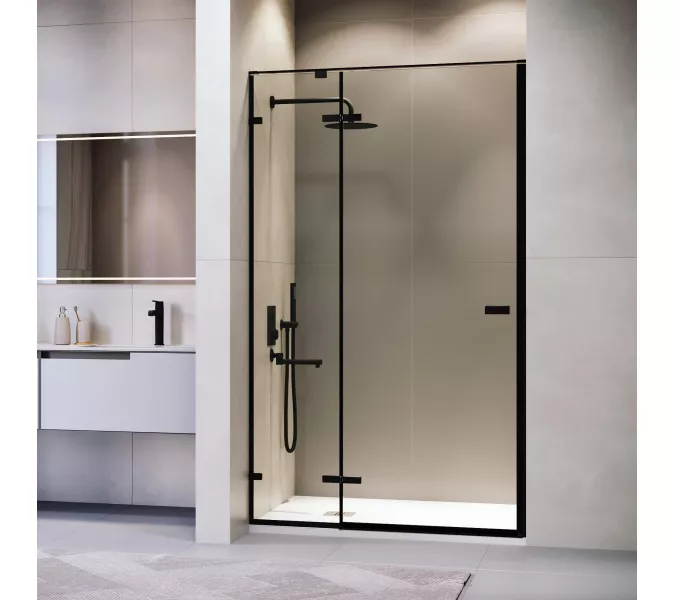 Душевая дверь RGW SV-004B, Цвет стекла: прозрачное, Цвет профиля (вариация): Черный, Выбрать размер: 140