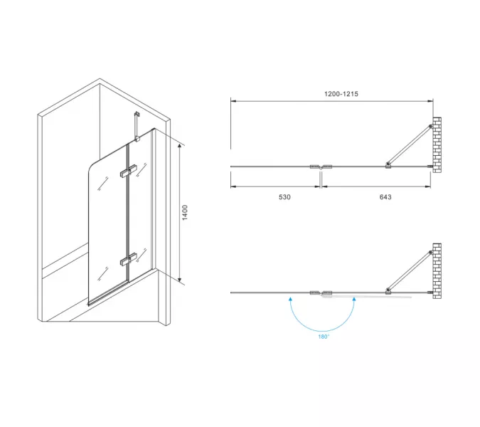 Шторка на ванну ABBER Ewiges Wasser AG51120, изображение 2