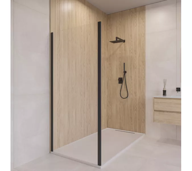 Боковая панель RGW Z-050-5-B, Цвет стекла: прозрачное, Цвет профиля: Черный, Выбрать размер: 120