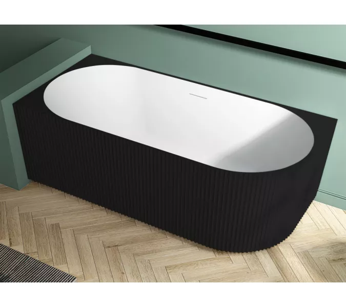 Акриловая ванна ABBER AB9329-1.7MB L 170х80, Выбрать цвет: Черный/Белый, Выбрать размер: 170х80, Ориентация: Левая, изображение 3