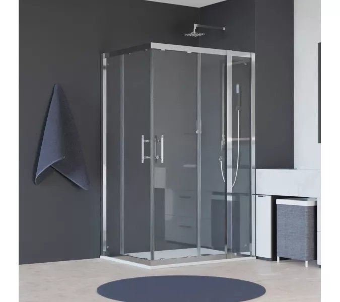 Душевой уголок RGW HO-42 (HO-31 + Z-41), Цвет стекла: прозрачное, Цвет профиля (вариация): Хром, Выбрать размер: 1000x1300