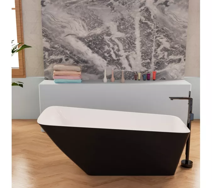 Ванна акриловая Frank F6106 White/Black 170х80, Выбрать цвет: Черный/Белый