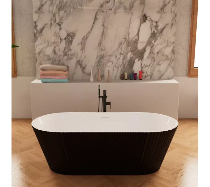 Ванна акриловая Frank F6103 White/Black  170х75, Выбрать цвет: Белый / Черный