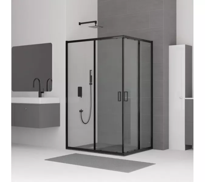 Душевой уголок RGW CL-44B, Цвет стекла: прозрачное, Цвет профиля (вариация): Черный, Выбрать размер: 900x1200