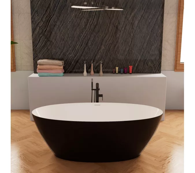 Ванна акриловая Frank F6123 White/Black  170х81, Выбрать цвет: Белый / Черный