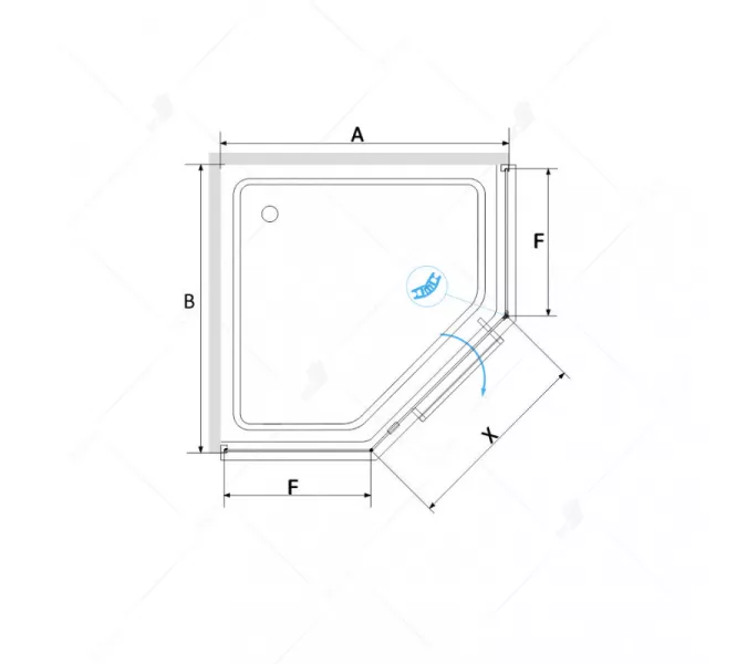 Душевой уголок RGW HO-084B, Цвет стекла: прозрачное, Цвет профиля (вариация): Черный, Выбрать размер: 100x100, изображение 3