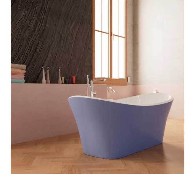 Ванна акриловая Frank F6104 White/Light Blue  170х75, Выбрать цвет: Белый/голубой, изображение 2