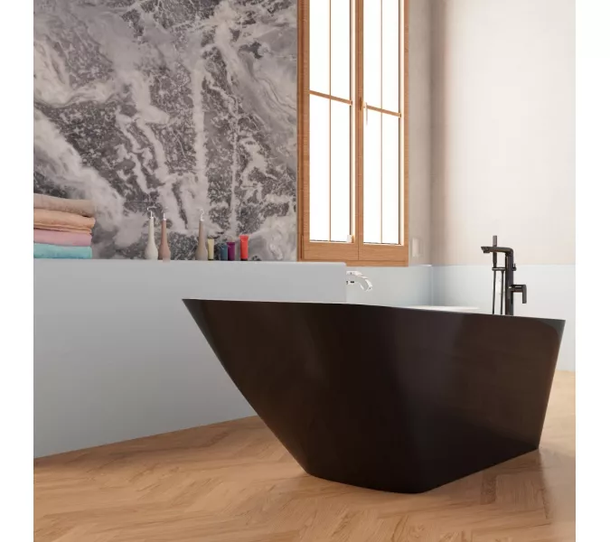 Ванна акриловая Frank F6106 White/Black 170х80, Выбрать цвет: Черный/Белый, изображение 2