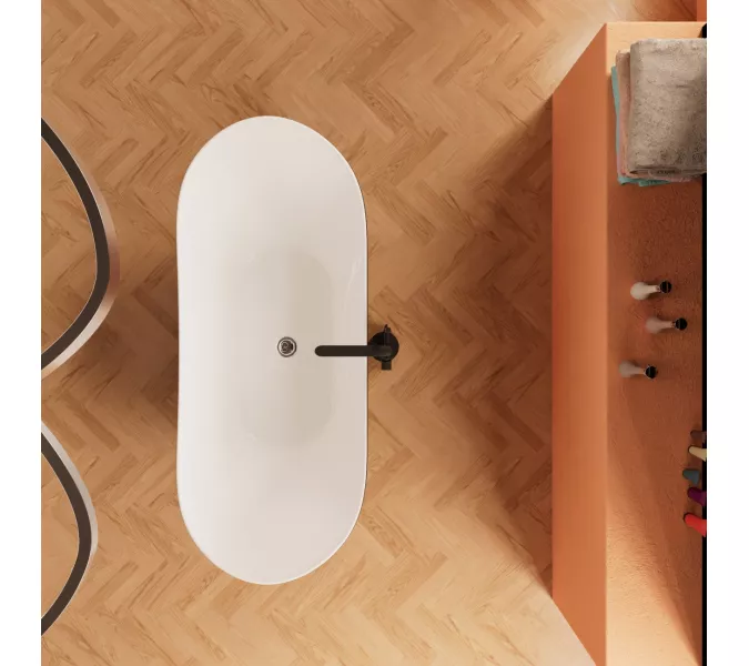 Ванна акриловая  Frank F6107 White/Black 170х75, Выбрать цвет: Белый / Черный, изображение 4