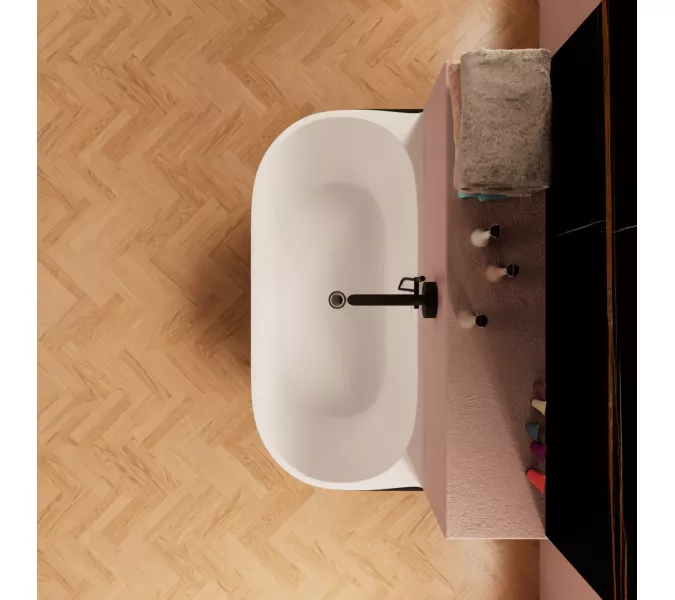 Ванна акриловая Frank F6163 White/Black 170х80, Выбрать цвет: Белый / Черный, изображение 4