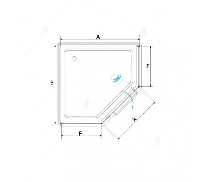 Душевой уголок RGW HO-084B, Цвет стекла: тонированное, Цвет профиля (вариация): Черный, Выбрать размер: 90х90, изображение 3