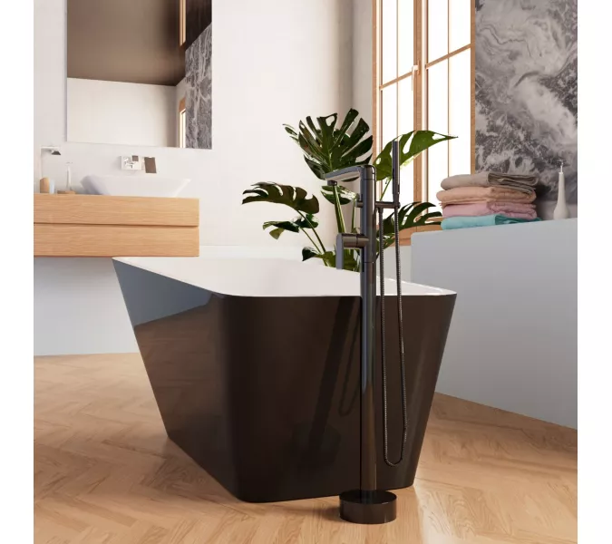 Ванна акриловая Frank F6106 White/Black 170х80, Выбрать цвет: Черный/Белый, изображение 3