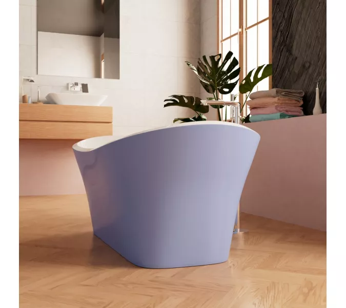 Ванна акриловая Frank F6104 White/Light Blue  170х75, Выбрать цвет: Белый/голубой, изображение 3