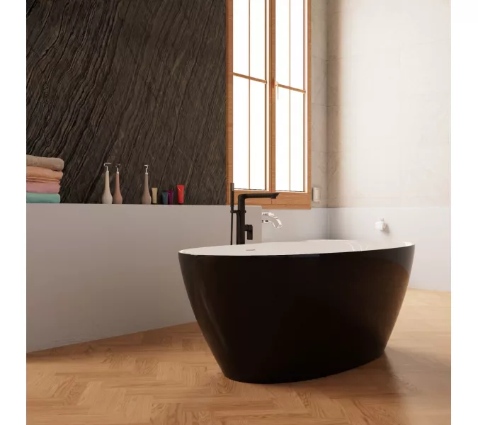 Ванна акриловая Frank F6123 White/Black  170х81, Выбрать цвет: Белый / Черный, изображение 2