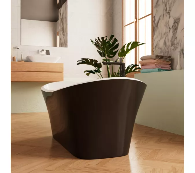 Ванна акриловая Frank F6104 White/Black  170х75, Выбрать цвет: Черный / Белый, изображение 2