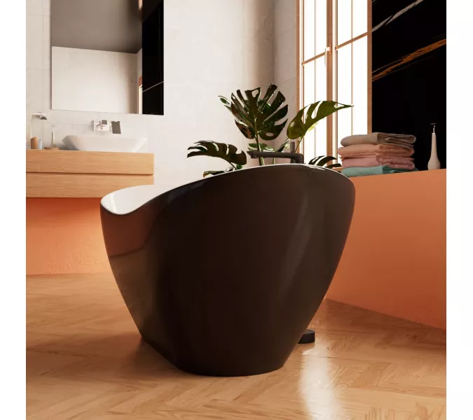 Ванна акриловая  Frank F6107 White/Black 170х75, Выбрать цвет: Белый / Черный, изображение 3