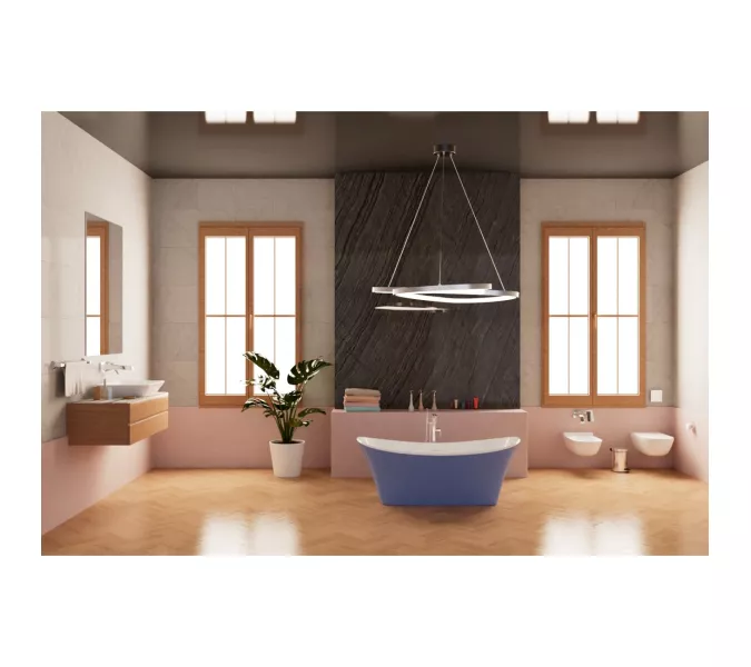 Ванна акриловая Frank F6104 White/Light Blue  170х75, Выбрать цвет: Белый/голубой, изображение 4