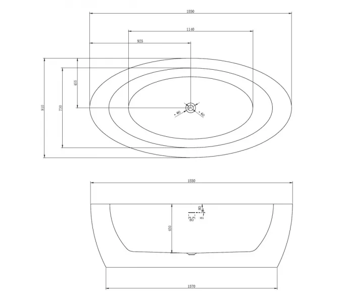 Акриловая ванна ABBER AB9206 185х91, изображение 5
