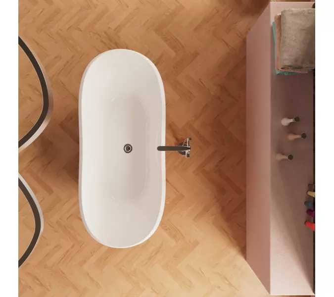 Ванна акриловая Frank F6104 White/Light Blue  170х75, Выбрать цвет: Белый/голубой, изображение 5