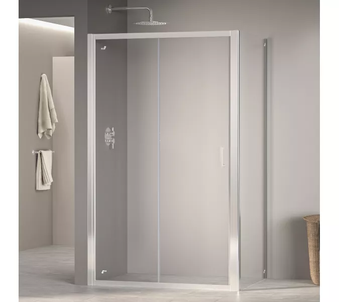 Душевой уголок RGW PA-74 (PA-14 + Z-050-2), Цвет стекла: прозрачное, Цвет профиля (вариация): Хром, Выбрать размер: 1400x1100