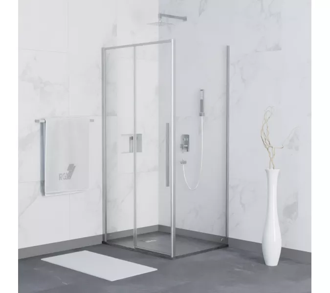 Душевой уголок RGW SV-42 (SV-12 + Z-050-2), Цвет стекла: прозрачное, Цвет профиля (вариация): Хром, Выбрать размер: 1000x800