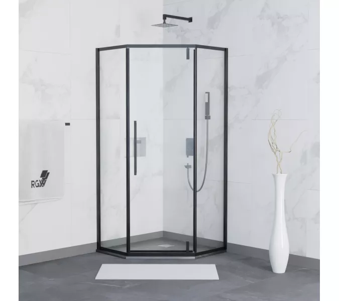 Душевой уголок RGW SV-81B, Цвет стекла: прозрачное, Цвет профиля (вариация): Черный, Выбрать размер: 900x900