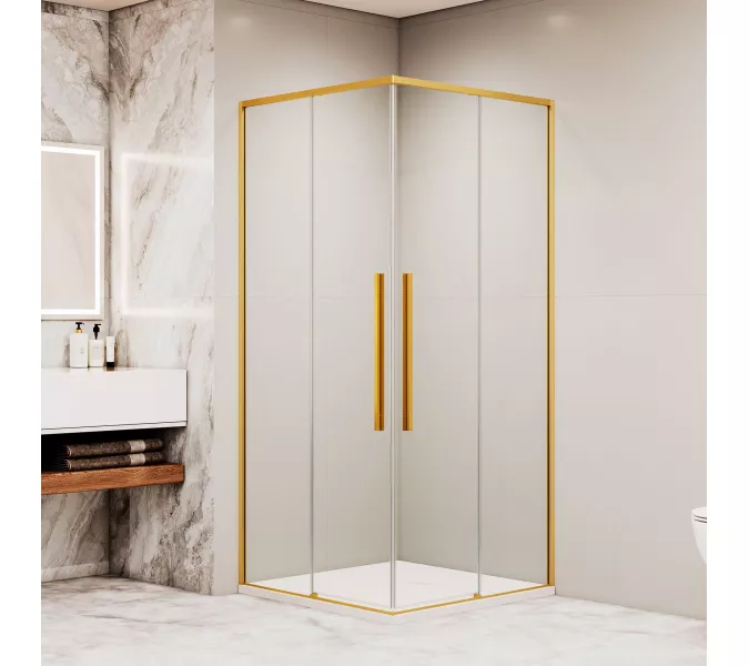 Душевой уголок RGW SV-31G, Цвет стекла: прозрачное, Цвет профиля (вариация): Золото BRUSH, Выбрать размер: 900x900